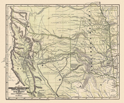Indian Territory, Texas, New Mexico - 1844 Poster Print by Gregg Gregg # ZZIN0001
