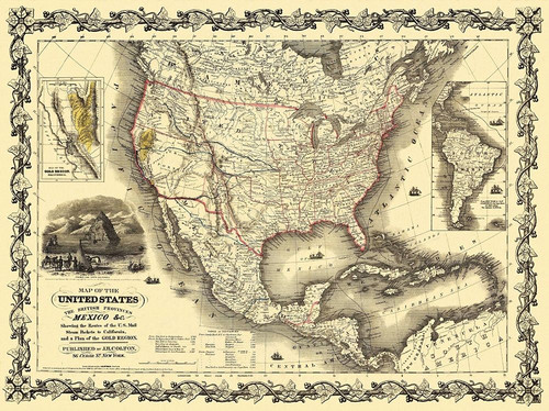 United States, Mexico - Colton 1849 Poster Print by Colton Colton # ZZUS0004