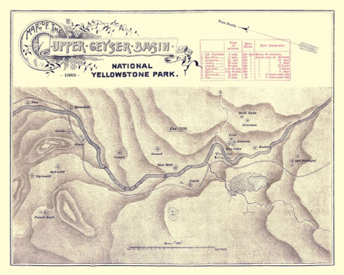 Yellowstone Upper Geyser Wyoming - 1883 Poster Print by Unknown Unknown # WYYE0002