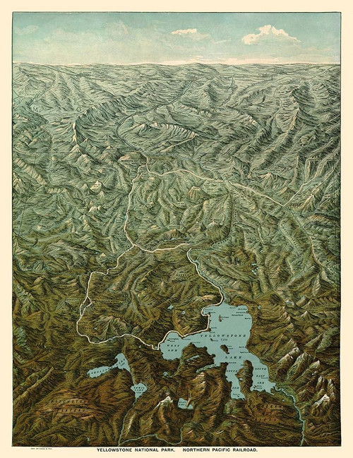 Yellowstone Park Northern Pacific Railroad Wyoming Poster Print by Fee Fee # WYYE0007