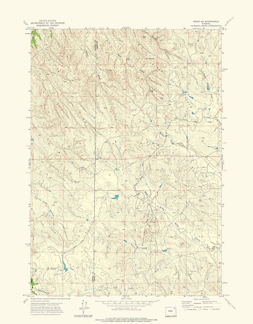North East Rozet Wyoming Quad - USGS 1971 Poster Print by USGS USGS # WYRO0004