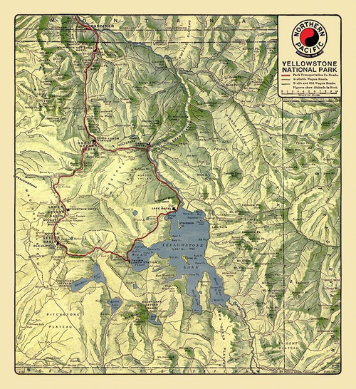 Yellowstone National Park - Northern Pacific 1910 Poster Print by Northern Pacific Northern Pacific # WYYE0004