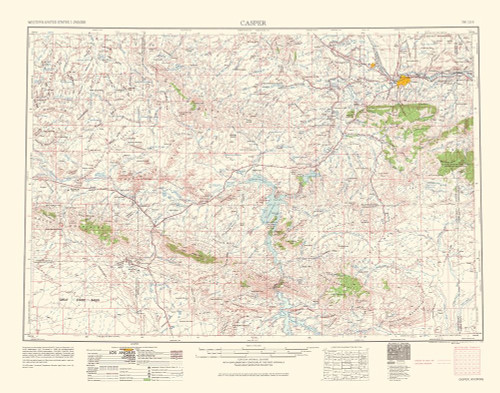 Casper Wyoming Quad - USGS 1962 Poster Print by USGS USGS # WYCA0001