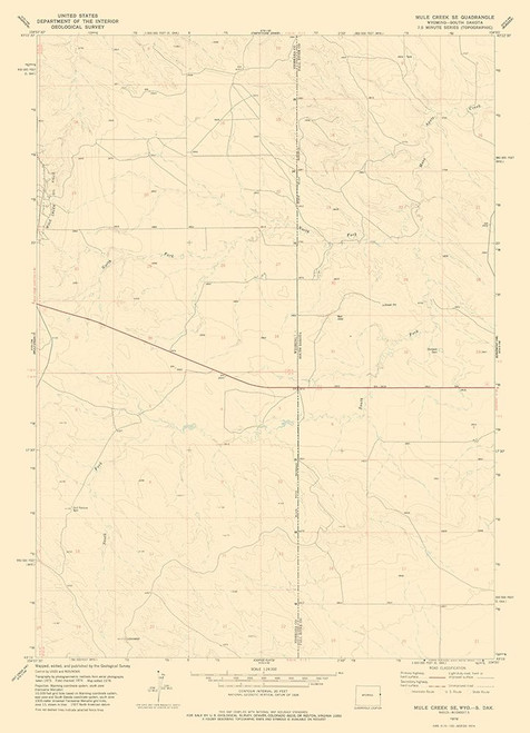 Mule Creek Wyoming Quad - USGS 1978 Poster Print by USGS USGS # WYMC0001