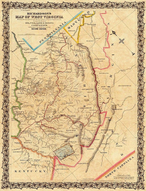 West Virginia - Richardson 1864 Poster Print by Richardson Richardson # WVZZ0001
