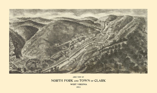 North Fork  Clark West Virginia - Fowler 1911 Poster Print by Fowler Fowler # WVNO0001