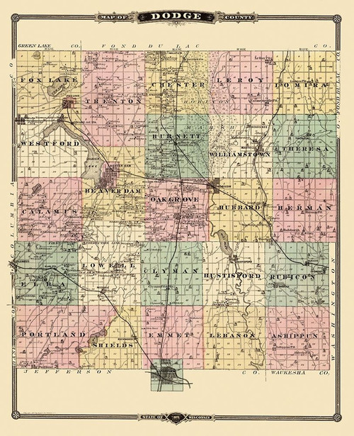 Dodge Wisconsin Landowner - Snyder 1878 Poster Print by Snyder Snyder # WIDO0001