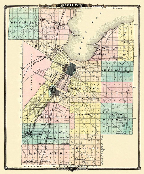 Brown Wisconsin - Snyder 1878 Poster Print by Snyder Snyder # WIBR0001