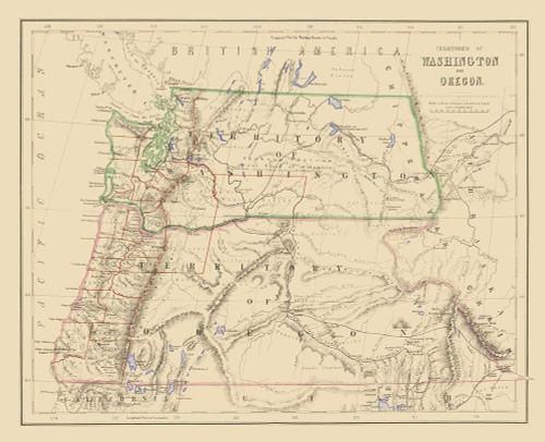 Washington, Oregon Territories - Rogers 1857 Poster Print by Rogers Rogers # WAZZ0020