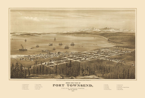Port Townsend Washington - Glover 1878 Poster Print by Glover Glover # WAFO0001
