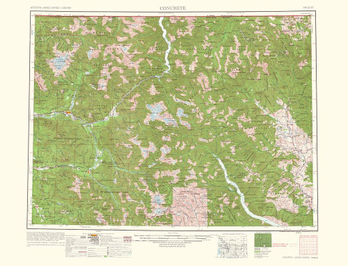 Concrete Washington Quad - USGS 1962 Poster Print by USGS USGS # WACO0005
