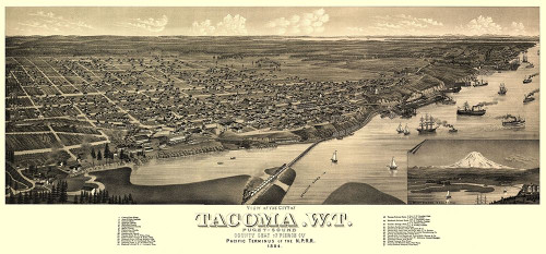Tacoma Washington - Stoner 1884 Poster Print by Stoner Stoner # WATA0003