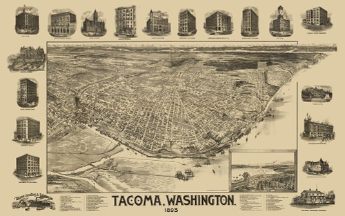 Tacoma Washington - Mcintyre 1893 Poster Print by Mcintyre Mcintyre # WATA0002