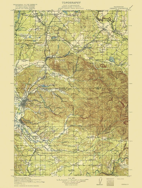 Chehalis Washington Quad - USGS 1916 Poster Print by USGS USGS # WACH0001