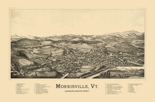 Morrisville Vermont - Norris 1889 Poster Print by Norris Norris # VTMO0001