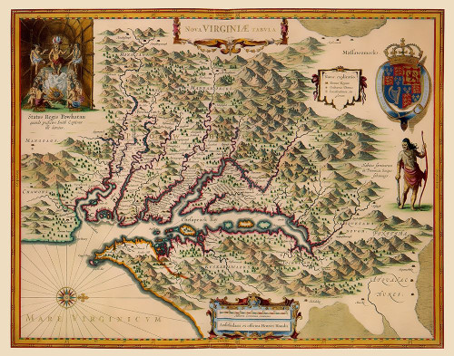 Virginia - Hondius 1633 Poster Print by Hondius Hondius # VAZZ0013