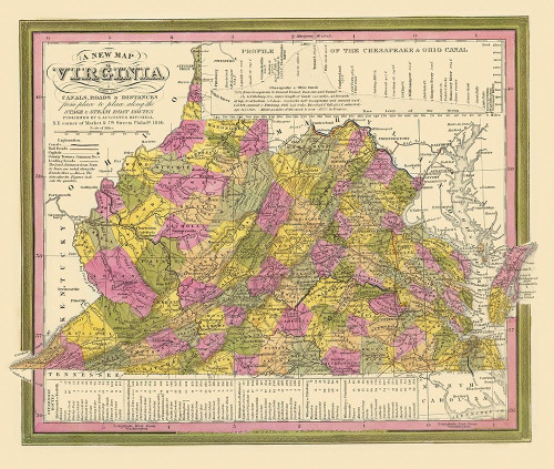 Virginia - Mitchell 1846 Poster Print by Mitchell Mitchell # VAZZ0003