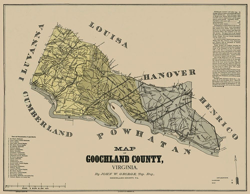 Goochland County Virginia - George 1881  Poster Print by George George # VAGO0001