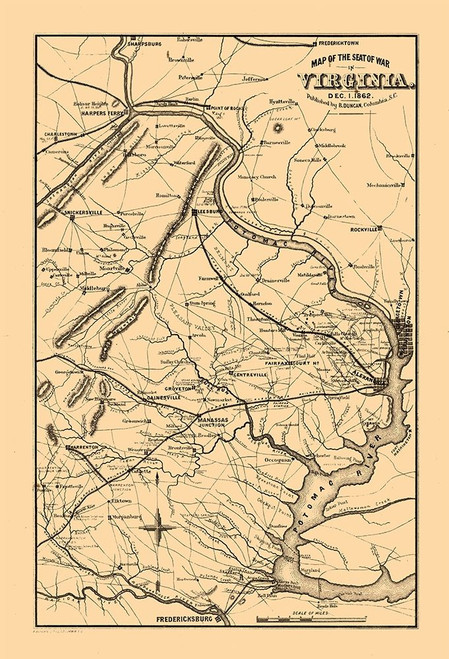 Seat of War Virginia - Duncan 1862 Poster Print by Duncan Duncan # VASE0004