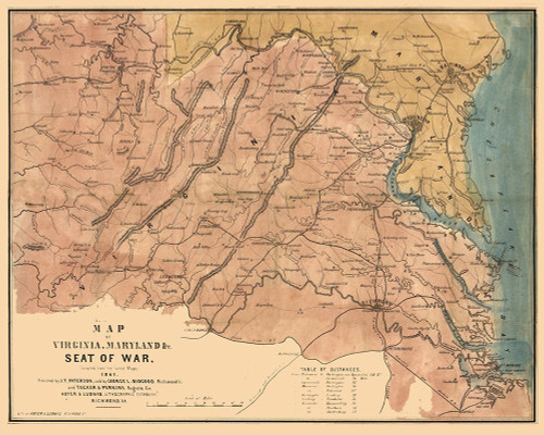 Seat of War Virginia - Ludwig 1861 Poster Print by Ludwig Ludwig # VASE0007