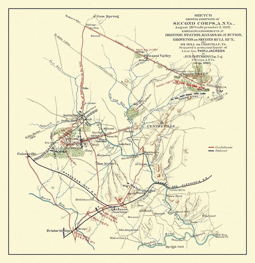 Second Corps Bristoe Station Manassas Junction Poster Print by Hotchkiss Hotchkiss # VAMA0001