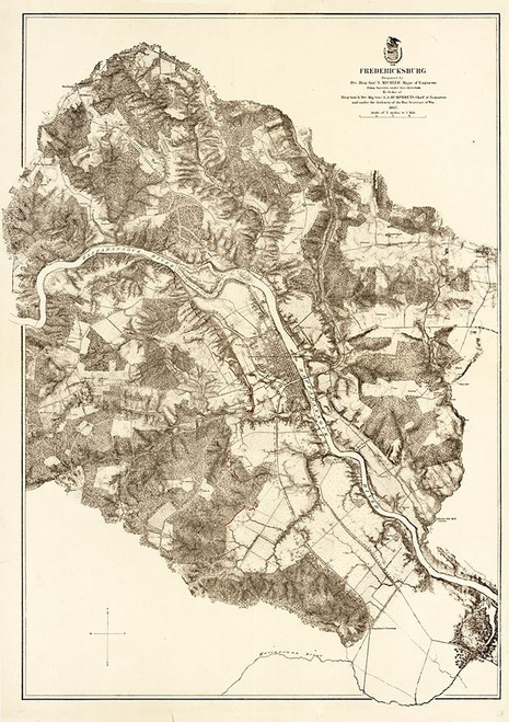 Fredericksburg Virginia - Milcher 1867 Poster Print by Michler Michler # VAFR0005