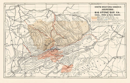 South Western Virginia - Nader 1892 Poster Print by Nader Nader # VABI0001
