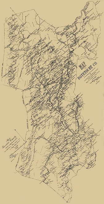 Botetourt County Virginia - Hotchkiss 1885  Poster Print by Hotchkiss Hotchkiss # VABO0001