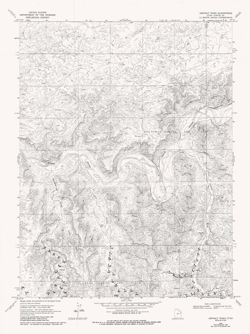 Asphalt Wash Utah Quad - USGS 1968 Poster Print by USGS USGS # UTAW0001