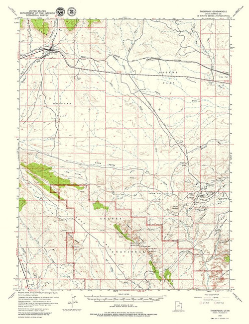Thompson Utah Quad - USGS 1958 Poster Print by USGS USGS # UTTH0001