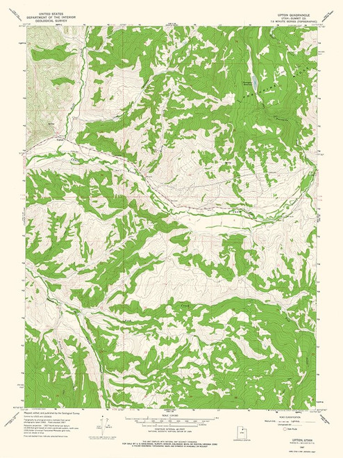 Upton Utah Quad - USGS 1967 Poster Print by USGS USGS # UTUP0001