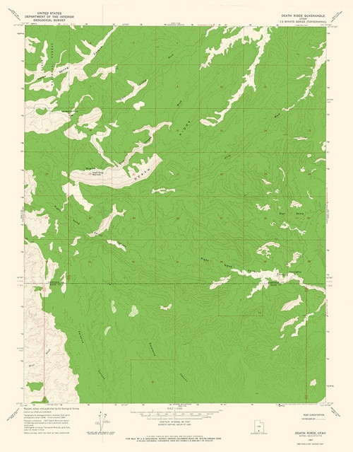 Death Ridge Utah Quad - USGS 1964 Poster Print by USGS USGS # UTDR0001