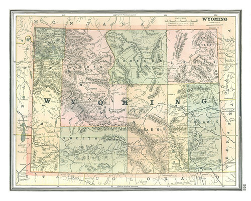 Wyoming - Johnson 1888 Poster Print by Johnson Johnson # USWY0004