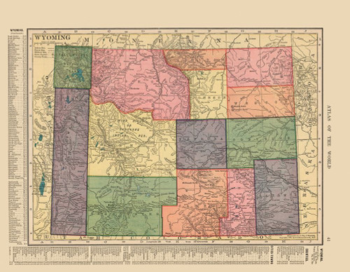 Wyoming - Hammond 1910 Poster Print by Hammond Hammond # USWY0003