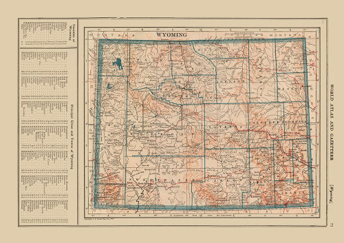 Wyoming - Poates 1921 Poster Print by Poates Poates # USWY0005