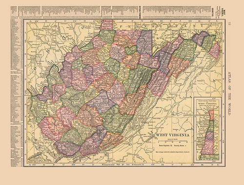 West Virginia - Hammond 1910 Poster Print by Hammond Hammond # USWV0001