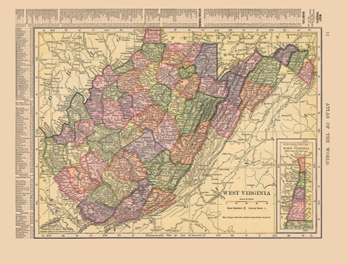 West Virginia - Hammond 1910 Poster Print by Hammond Hammond # USWV0001