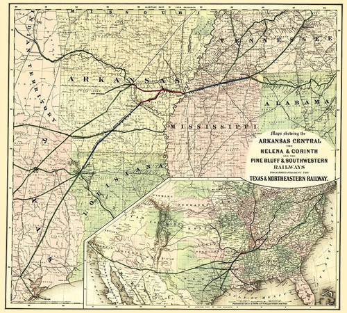 Texas and Northeastern Railway - Colton 1872 Poster Print by Colton Colton # USZZ0014