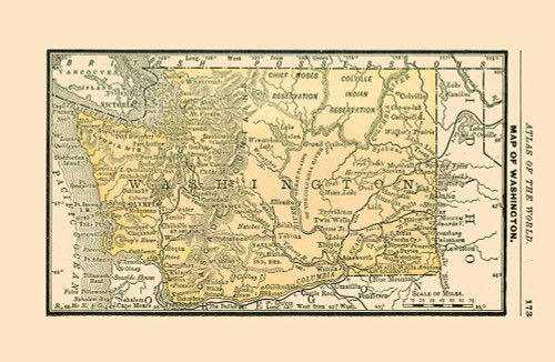 Washington - Alden 1886 Poster Print by Alden Alden # USWA0009