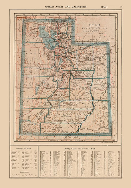 Utah - Reynold 1921 Poster Print by Reynolds Reynolds # USUT0004