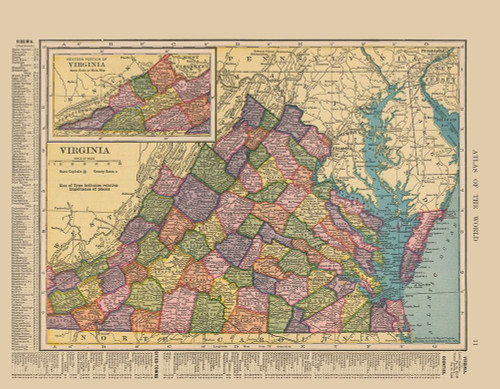 Virginia - Hammond 1910 Poster Print by Hammond Hammond # USVI0003