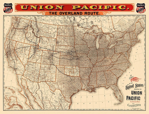 Union Pacific Railroad - Knight 1892 Poster Print by Knight Knight # USRW0006