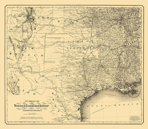 Houston and Texas Central Railroad - Colton 1867 Poster Print by Colton Colton # USTX0001