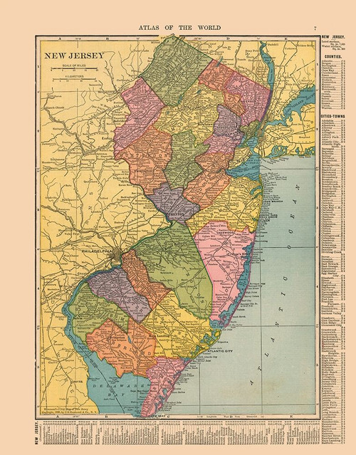 New Jersey - Hammond 1910 Poster Print by Hammond Hammond # USNJ0002