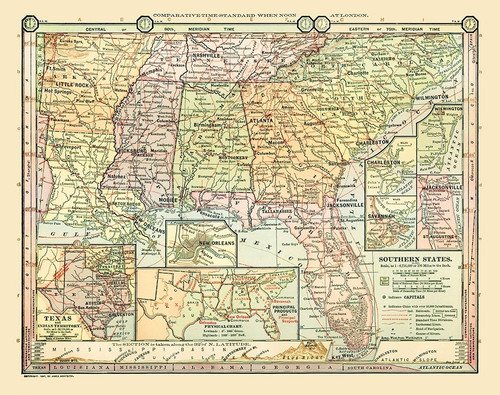 Southern States - Monteith 1882 Poster Print by Monteith Monteith # USSS0002