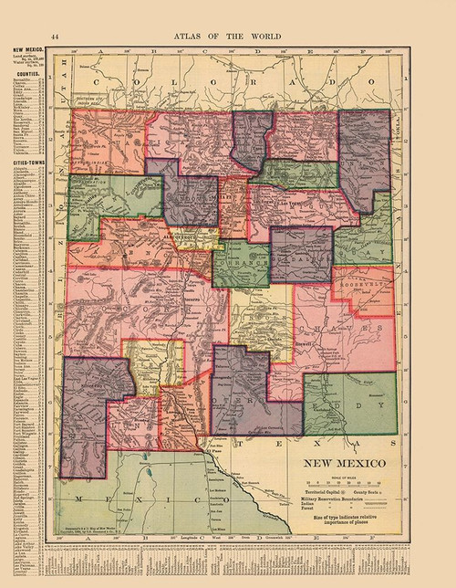 New Mexico - Hammond 1910 Poster Print by Hammond Hammond # USNM0002