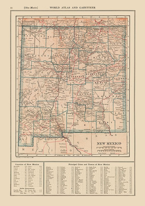 New Mexico - Reynold 1921 Poster Print by Reynold Reynold # USNM0004