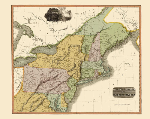 Northeastern United States - Thomson 1817 Poster Print by Thomson Thomson # USNO0001