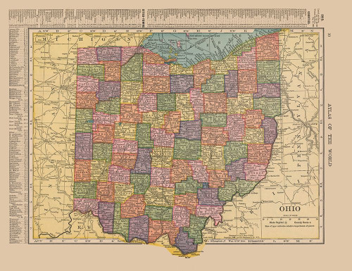 Ohio - Hammond 1910 Poster Print by Hammond Hammond # USOH0002