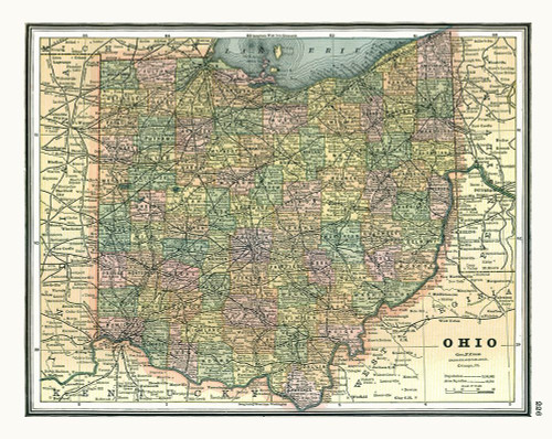 Ohio - Johnson 1888 Poster Print by Johnson Johnson # USOH0003